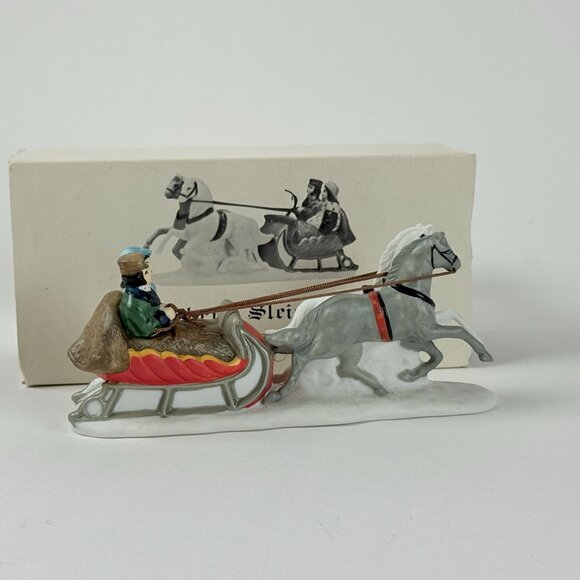 Vintage 80's Department 56 Heritage Collection Sleigh Ride Christmas Home Decor - Picture 5 of 7